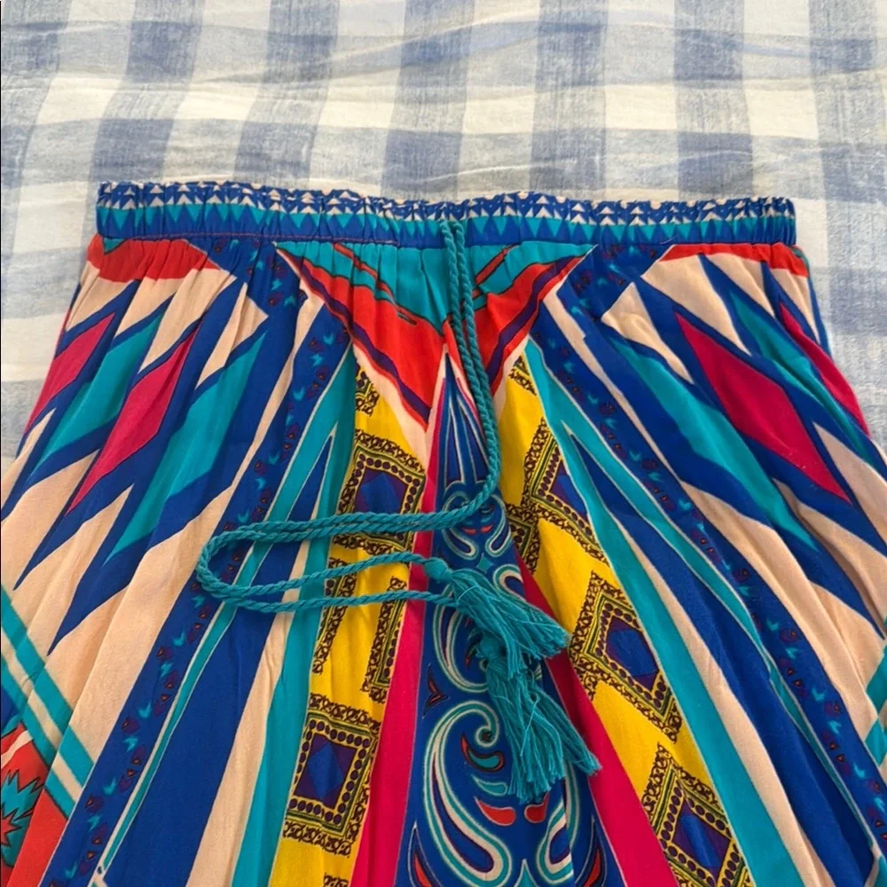 Flying Tomato Blue and Red Maxi A-Line Skirt - Picture 2 of 4
